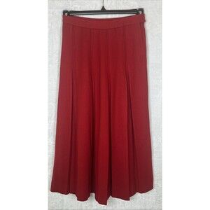 Vintage Macintosh 100% Wool Skirt Pleated Red Size 10